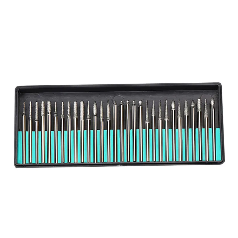 Diamond grinding head rod electric grinder accessories grinding needle jade carving metal polishing tool sets jewelry tools