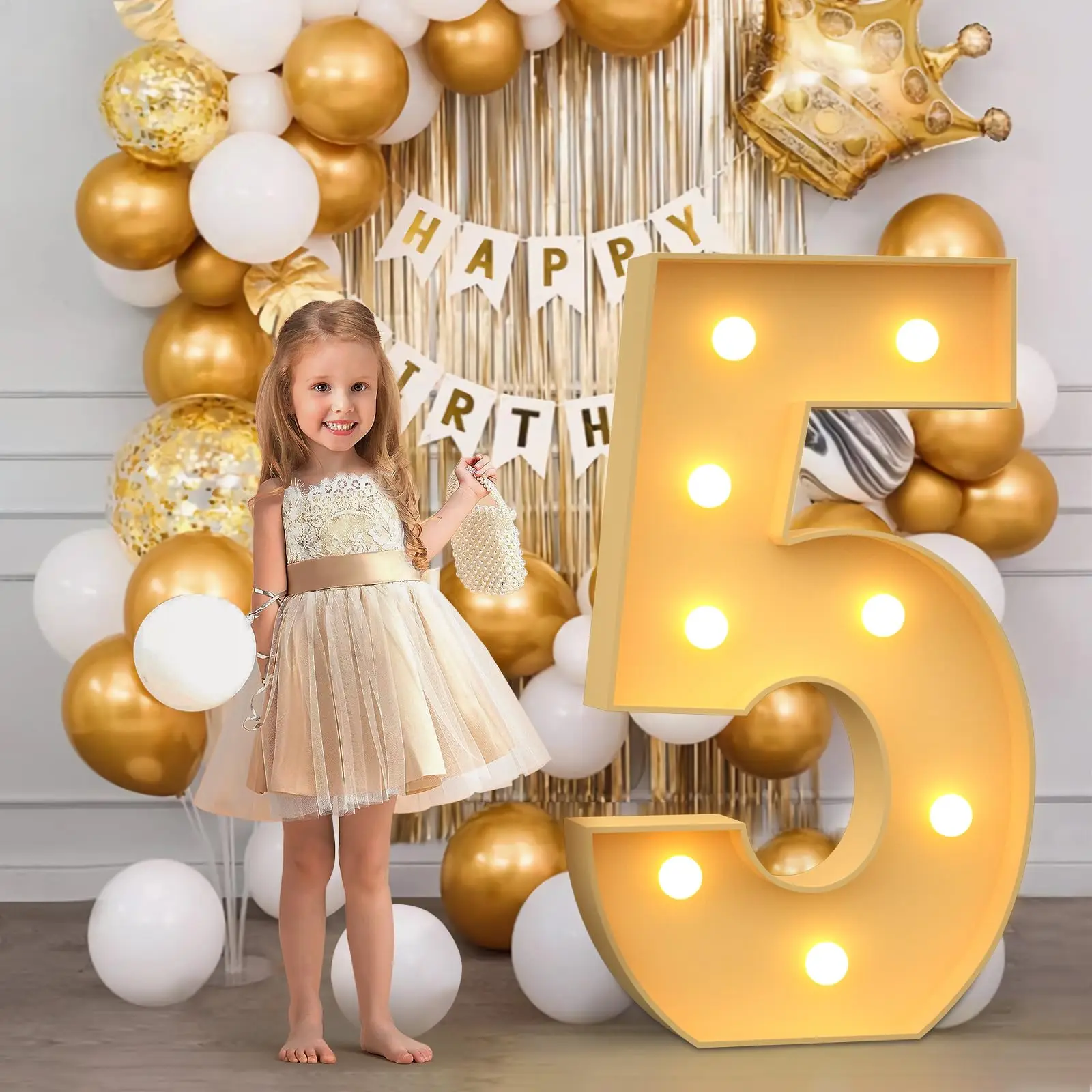 Customized Party Props with Homemade KT Board Lights LED Large Digital Lights Baby Banquet Birthday Party Decorations
