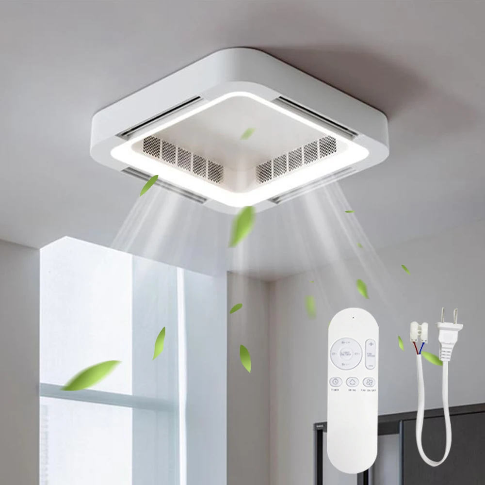 Intelligent Remote App Control Bladeless Led Ceiling Fan Light Remote Control Ceiling Lamps With Fan Chandelier Ceiling Light