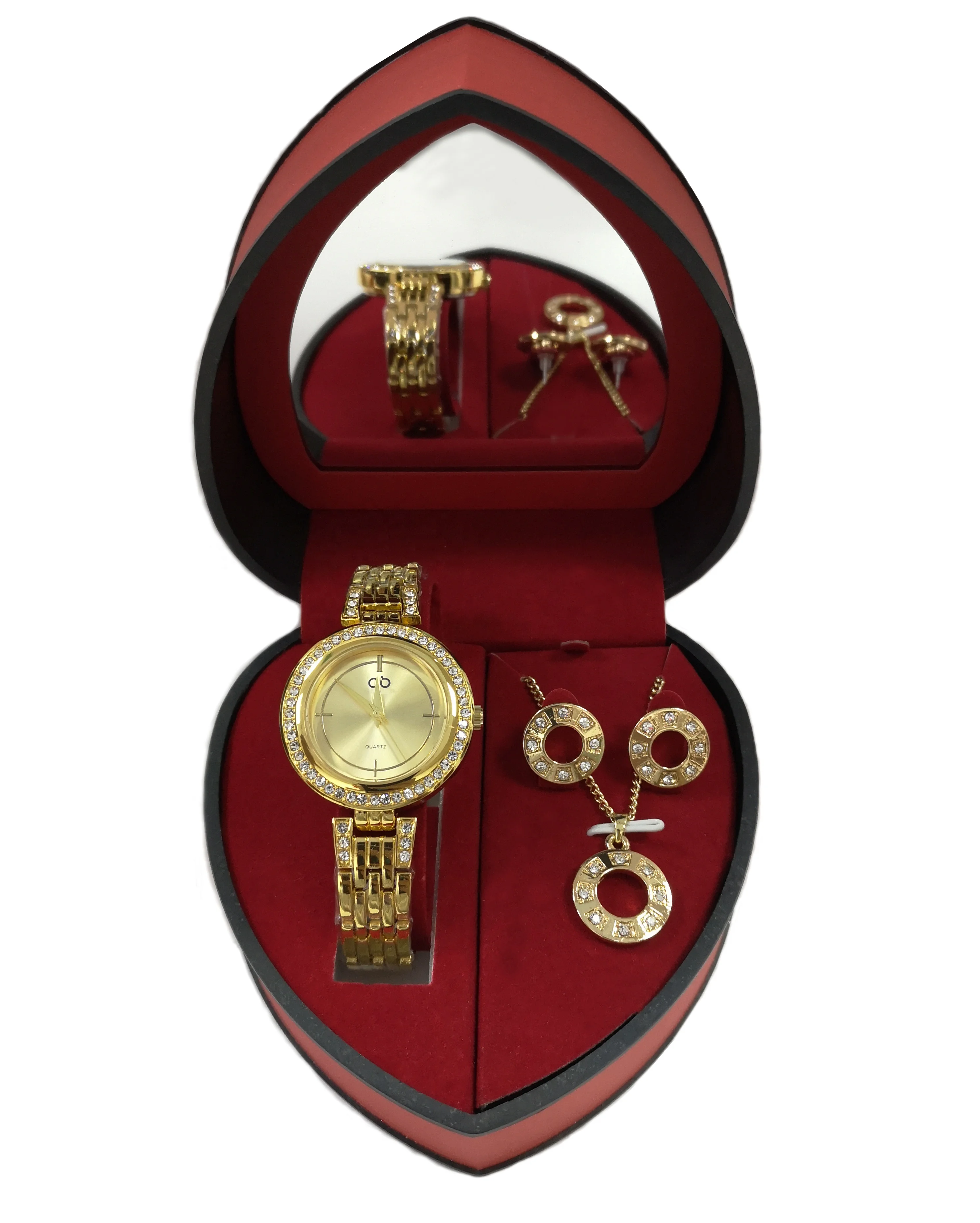 fashion nice design ladies bracelet wristwatch women ring necklace earrings bracelet jewelry female watch gift set for ladies