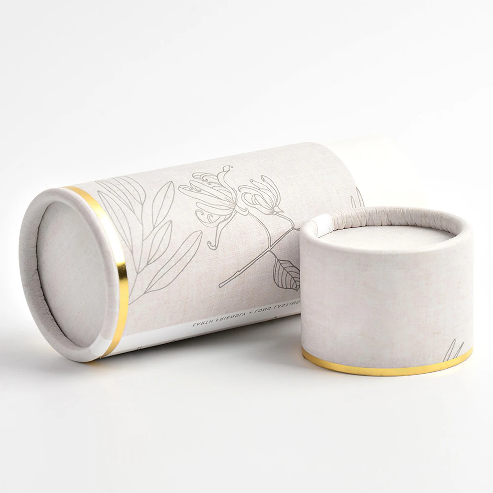 Recycled Cardboard Cylinder round Box Cylindrical Canister Paper Tube Packaging for Beverages & Cosmetics Gift Idea