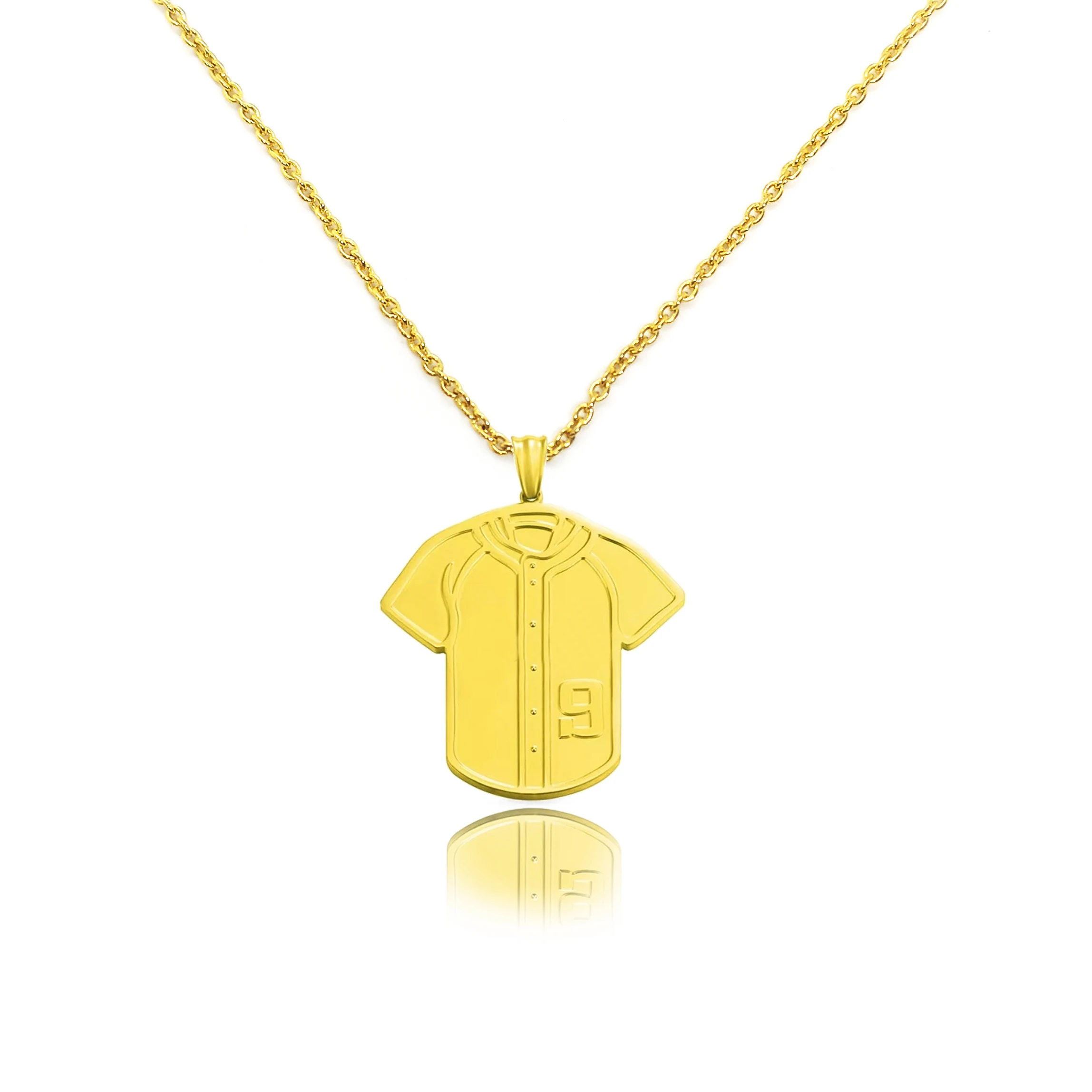Wholesale Customized Stainless Steel Gold Plated Logo personalized Necklace Blank Pendant T-shirt clothes decoration