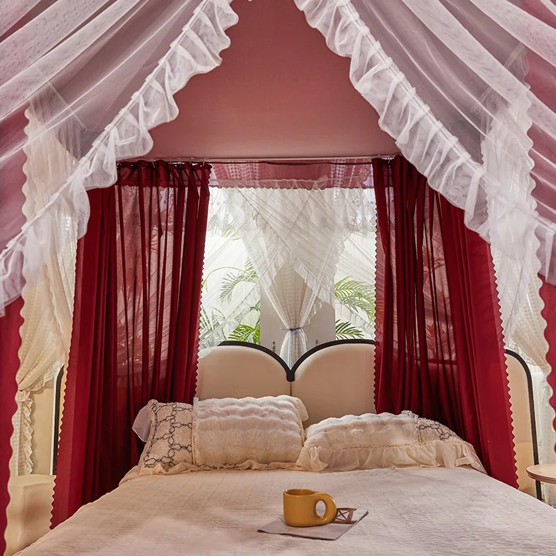 Beautiful Luxury Large Mosquito Netting Bed Tent Portable Foldable Mosquito Net For Bed With Poles