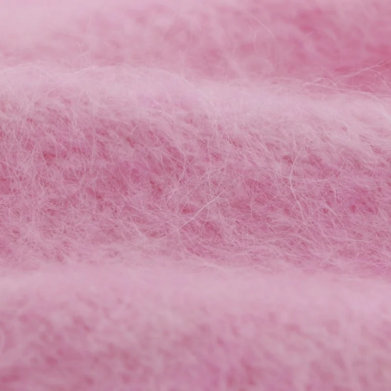 Knitted Sweater 8NM/1 Mengna Long Hair Alpaca Wool 59% Alpaca 19% Nylon 20% Acrylic 2% Spandex Mohair Blended Yarn