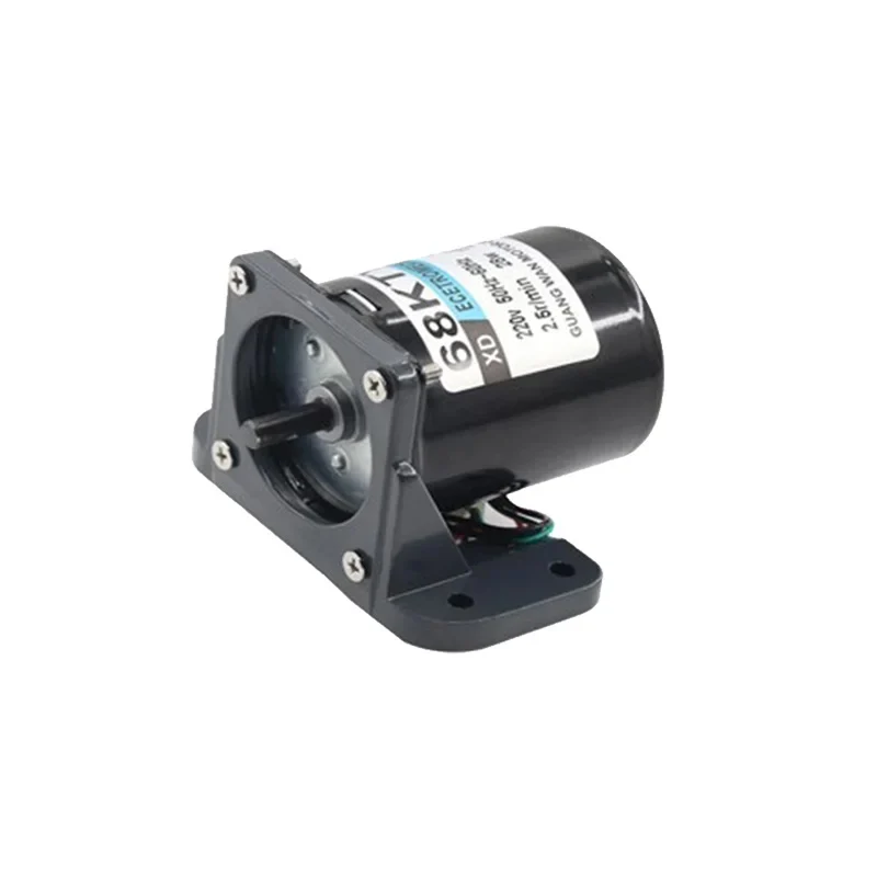 68KTYZ Micro Low Speed Permanent Magnet Synchronous Motor 28W 220V AC Centric Output Shaft With Bracket  Gear Reducer Motor