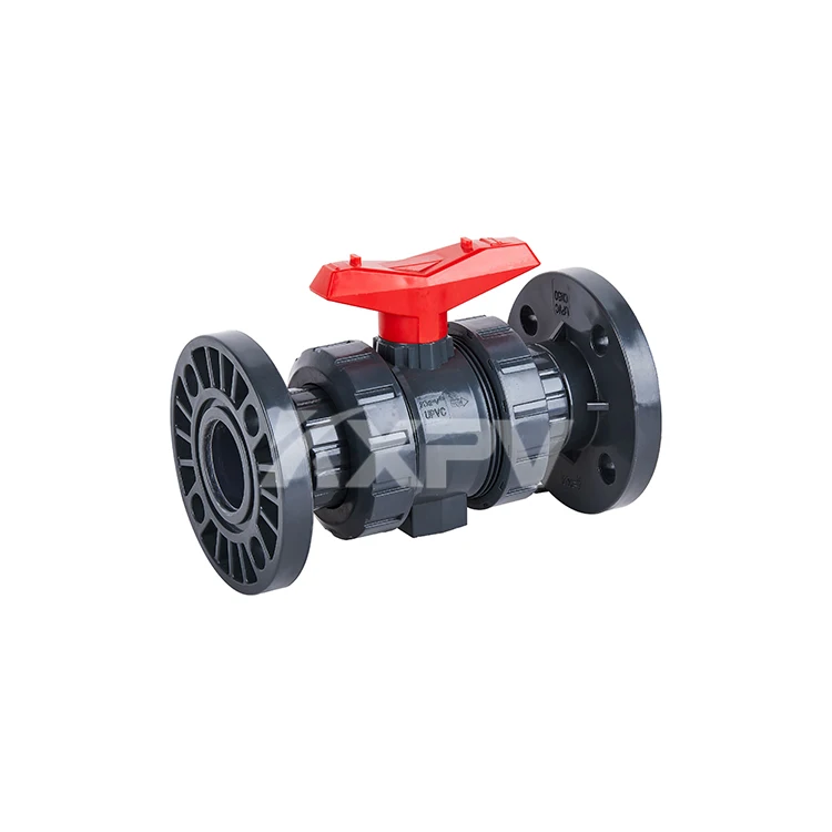 Промышленный высокотемпературный Химически стойкий пластиковый ПВХ санитарный фланец шаровой кран по низкой цене