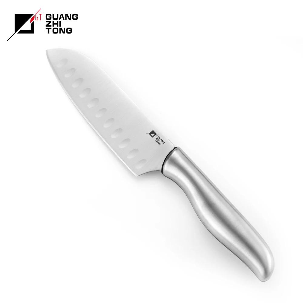 Best Selling 5 Inch Santoku Knife Hollow Sandwich Handle S/S3Cr14 Kitchen Cutting Stainless Steel Blade Commercial Food Usage