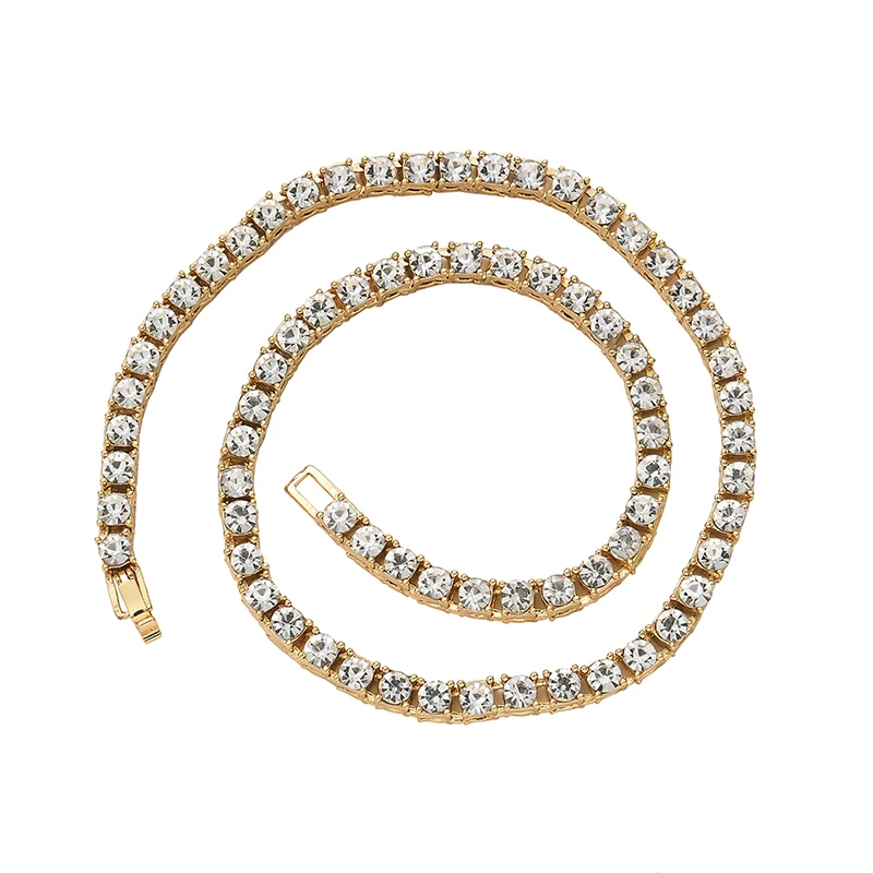 3mm 4mm 5mm 6mm 1 collar de cadena de tenis hombres Hip Hop helado Bling CZ joyeria oro plata collar