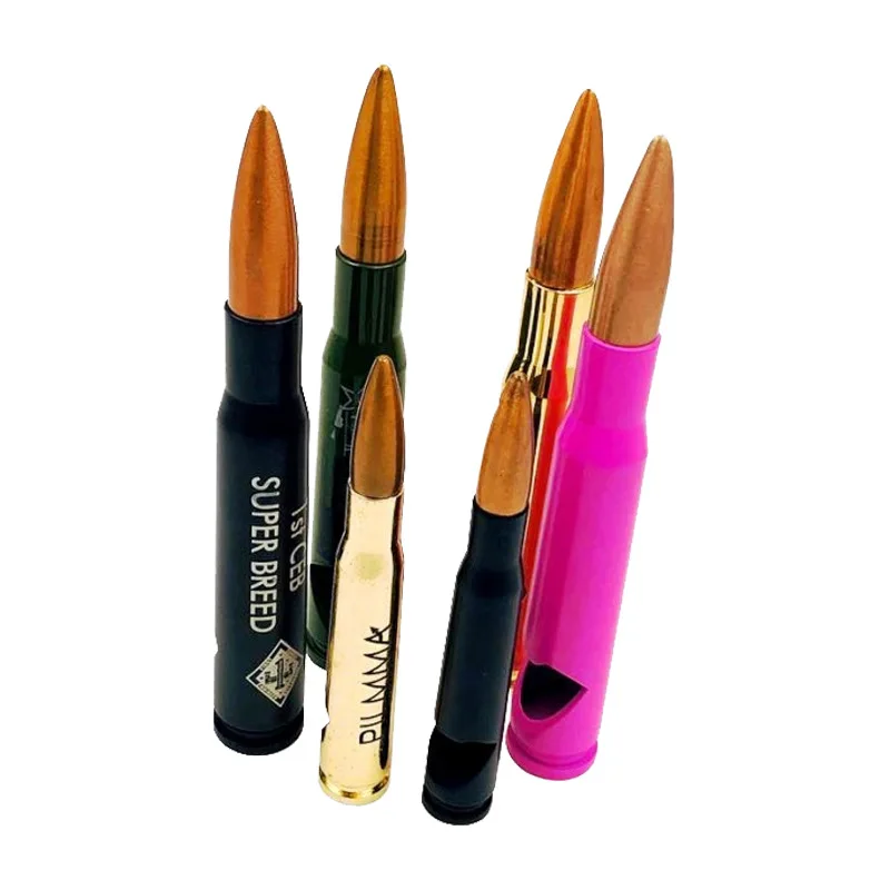 metal bullet head beer bottle opener keychain stainless steel custom logo made wholesale bullet bottle opener