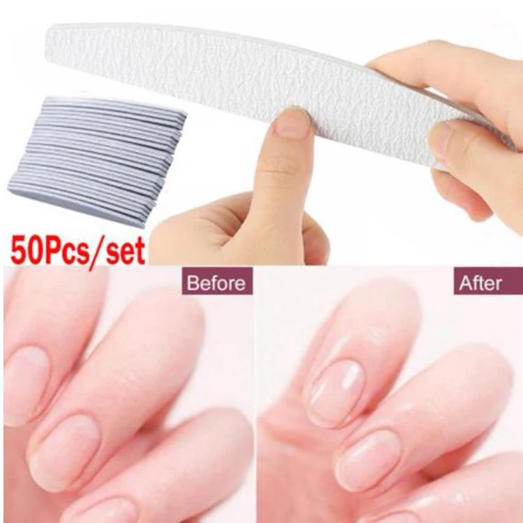 Wholesale Half Moon Zebra Disposable Custom Printed 100/180 Grit Nail File Professional Japan Sandpaper Nail File