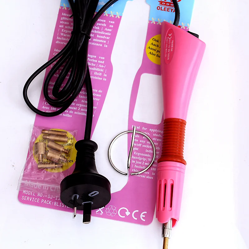 Электрическая вилка штепсельная фиолетовый розовый белый Утюг на палочке инструмент для горячей фиксации страз аппликатор