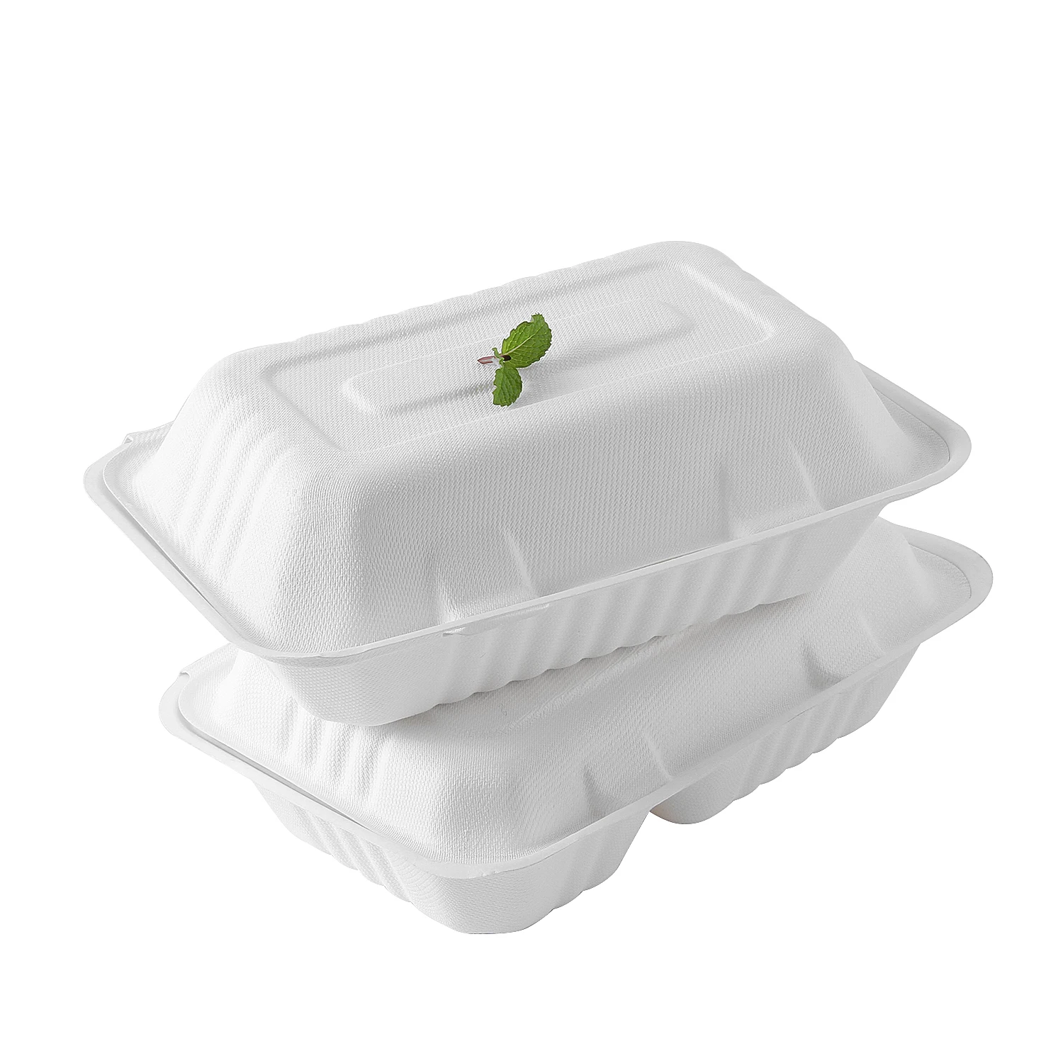 eco friendly sugarcane packaging disposable oven safe food container compostable bagasse pulp box