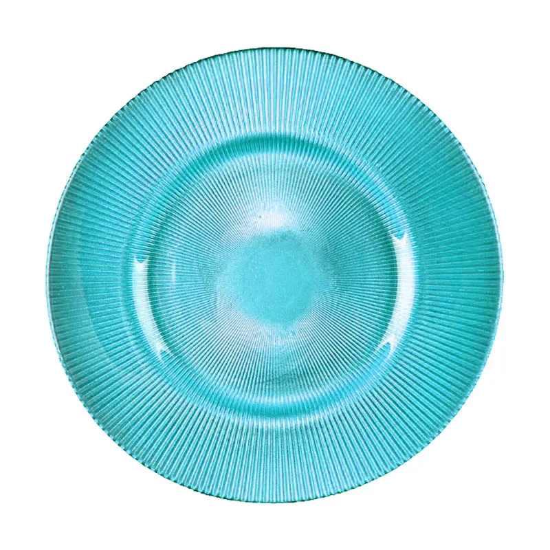 Wedding Blue Charger Plates Wholesale with Glitter