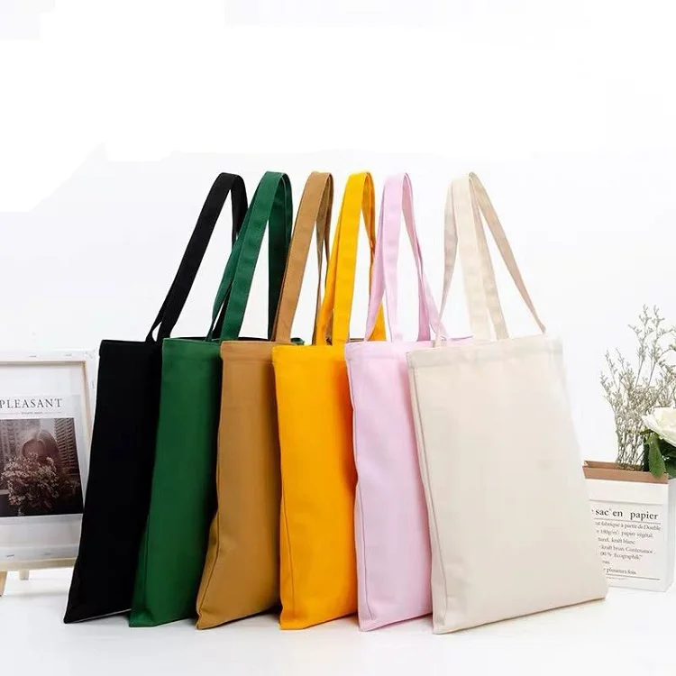 Wholesale Cheap Custom Logo Color Large Cotton Shopping Bag Reusable High Quality Plain Cotton Canvas Tote Bags