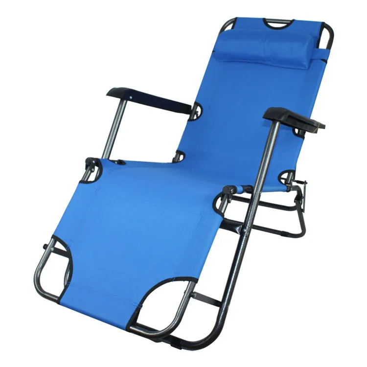 
Outdoor steel pipe metal leisure dual-use lazy lunch break folding chair recliner 