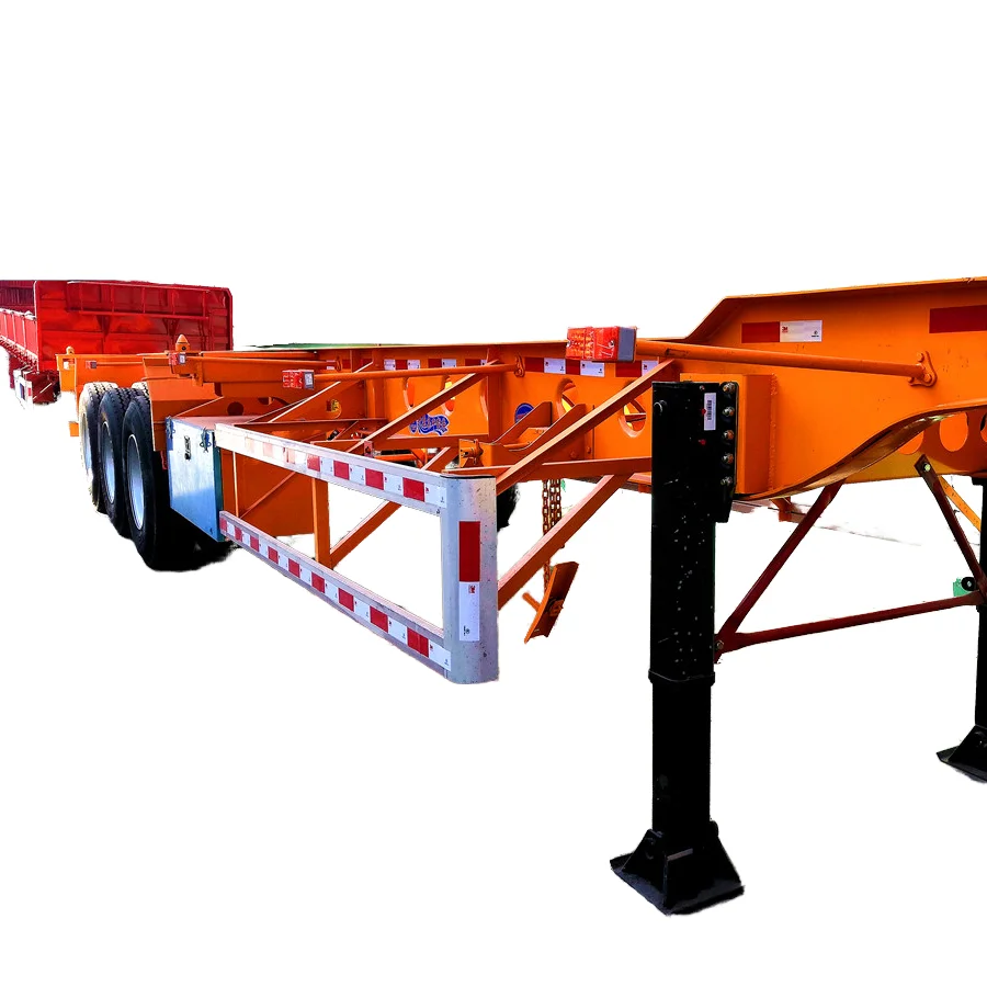 Colombia Market Customized Yellow  45ft refrigerated cold container skeleton chassis semi trailer for sale