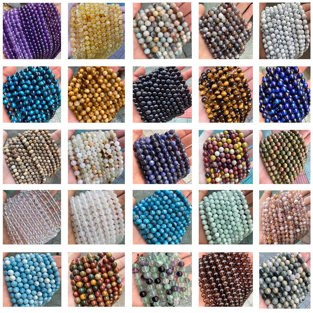 Wholesale Bulk Loose Pink Crystal Healing Stone Round Polished Natural Rose Quartz Jewelry Beads For DIY Bracelet Necklace