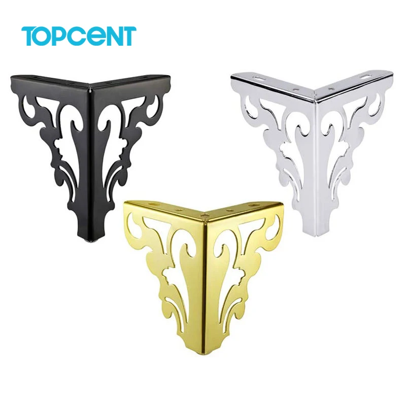 TOPCENT Furniture Legs Luxury Side Bedside Bench TV Stand Feet Steel Gold Metal Bed Cabinet Sofa Furniture Legs For Furniture