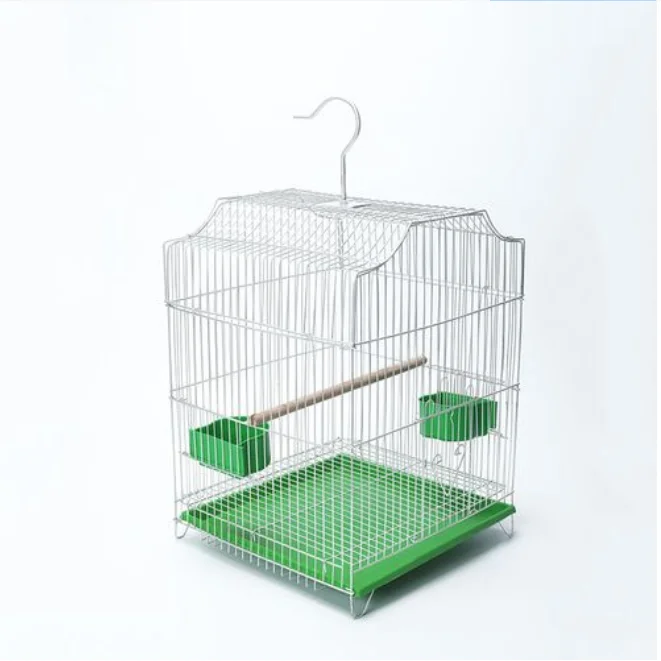 customized nice parrot bird cage wire mesh bird cage with handle and stick PVC coated stainless steel bird cage