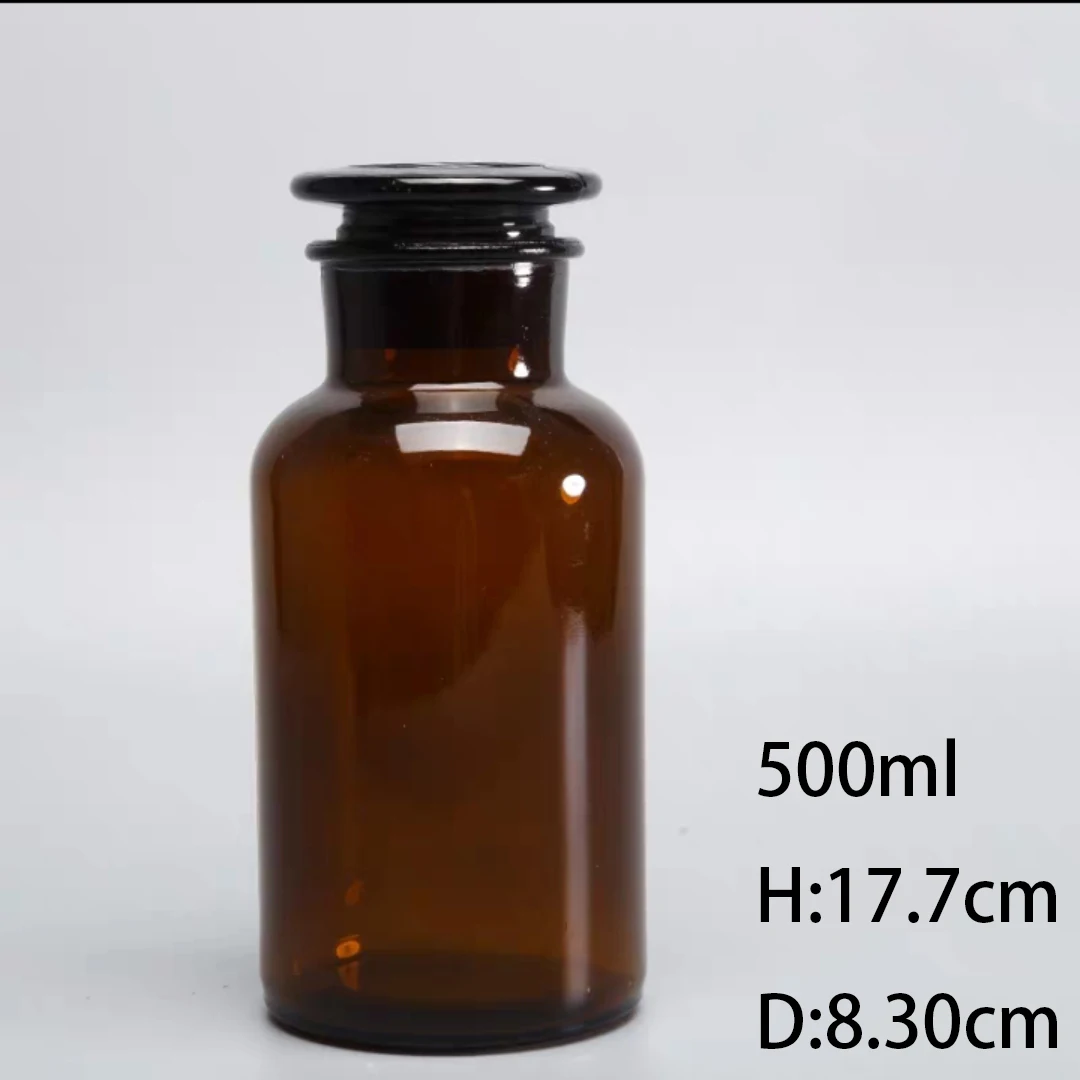 
Laboratory 60ml 250ml 500ml 1000ml Wide Mouth Clear Glass Reagent Bottles 