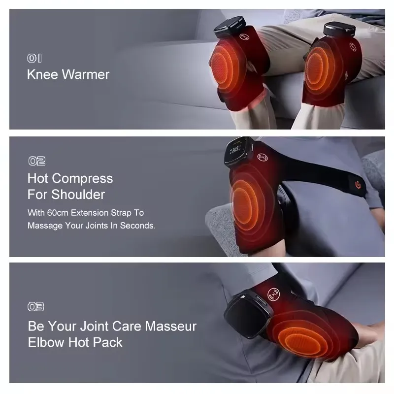 Smart Control Wireless Vibration Electric Multifunctional Heated Knee Pad Shoulder Support Belt Massage Shoulder Pads