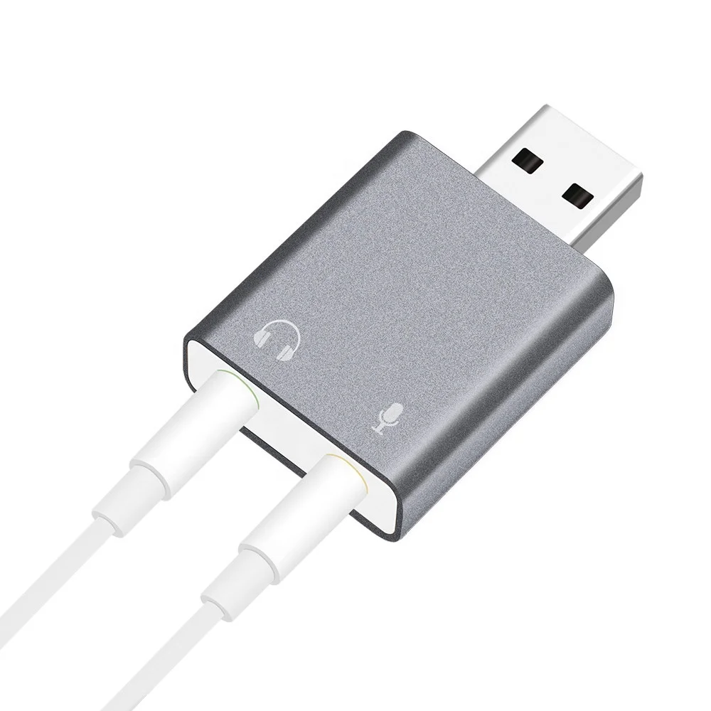 Aux Jack Microphone Headphone Mic Studio recording Adapter USB 3.0 computer Sound Card 7.1 External Usb Audio Spliter