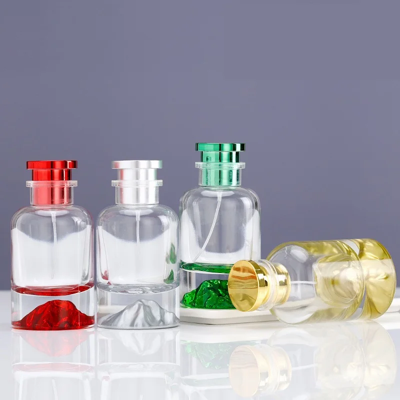 Wholesale Premium Thickened Bottom Luxury Glass Perfume Bottle Colorful Empty Cylinder for Cosmetics Ready Stock