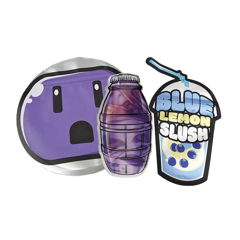 Custom Special Shaped Zip Lock 3.5g 7g 14g 28g Childproof Doypack  Resealable Die Cut Mylar Zipper Plastic Smell Proof Pouches