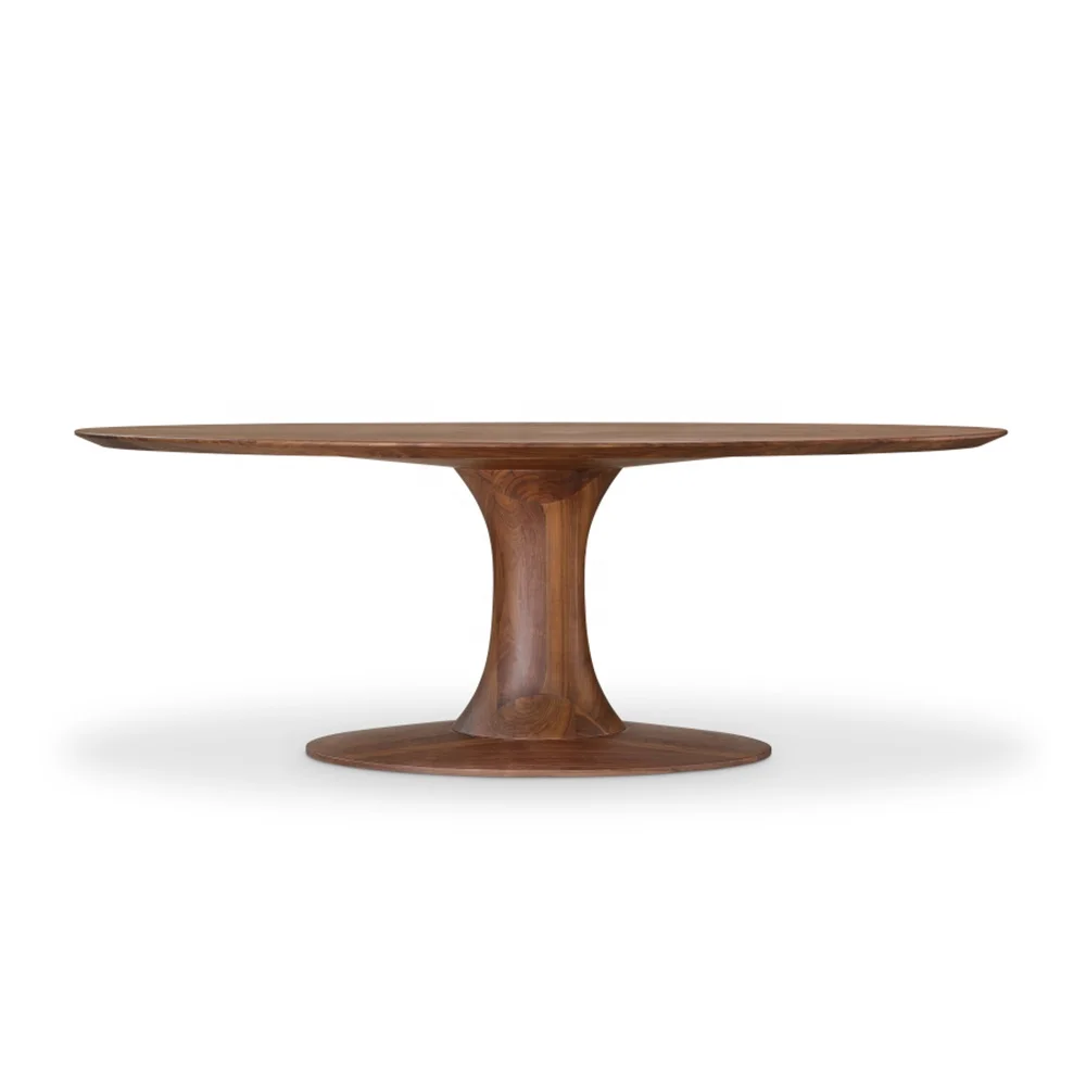 
Горячая распродажа новейшая Высококачественная домашняя мебель из твердого Американского Ореха Овальный Обеденный стол с деревянными ножками купить мебель из 