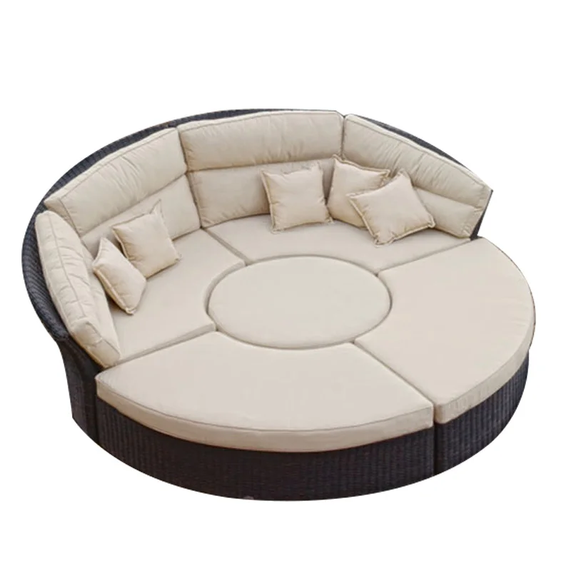 Best-selling china manufacture quality Outdoor sofa bed Rattan sofa bed metal spa bed