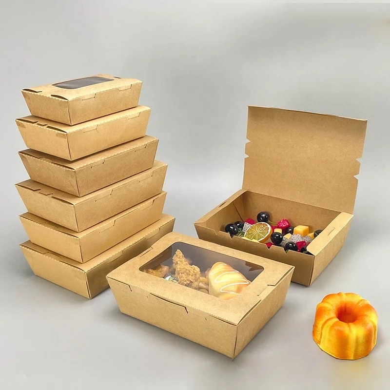 Wholesale Disposable Kraft Food Fried Chicken Potato Chip French Fries Burger Takeaway Food Box Paper Nacho Tray