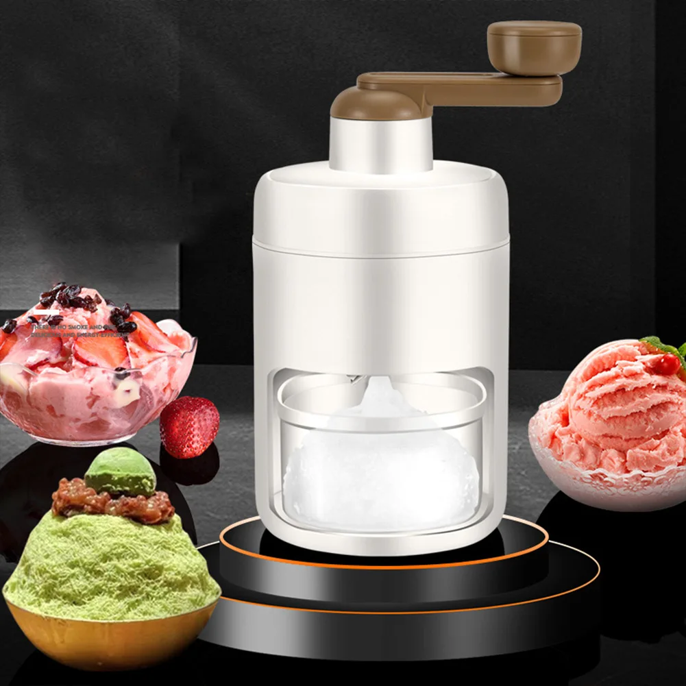 Shaved Ice Machine Manual Snow Cone Machine Portable Ice Crusher  Machine Free Ice Cube Tray Kitchen Tool