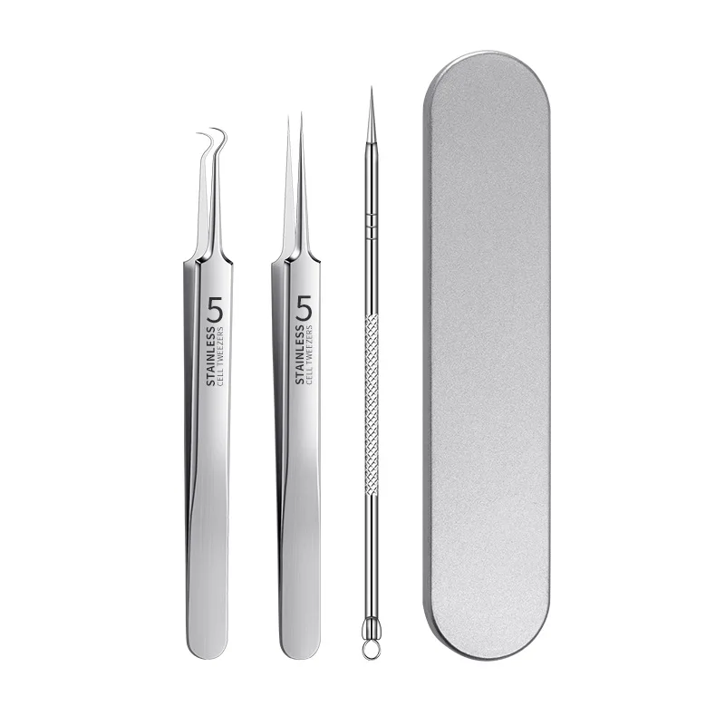 Custom Stainless Steel Eyelash Extension Tweezers With Logo Straight Slant Curved Volume Lash Tweezer Set Private Label