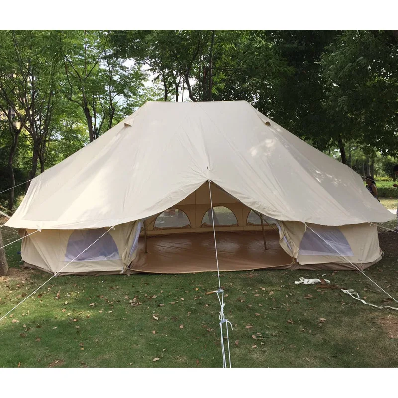 Factory Directly Luxury Oxford Canvas 4M 6M Emperor Bell Tent Family Camping Safari Yurt Tent