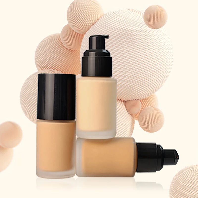 High Quality 8 Color Natural Cosmetic Custom Liquid Black Foundation Organic Matte Makeup Private Label Waterproof Foundation