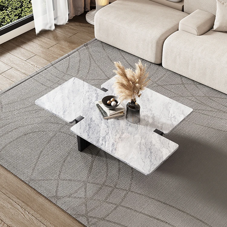 New Arrivals Black Oak Wooden Legs Irregular Coffee Table Living Room Furniture Tea Center Coffee Table