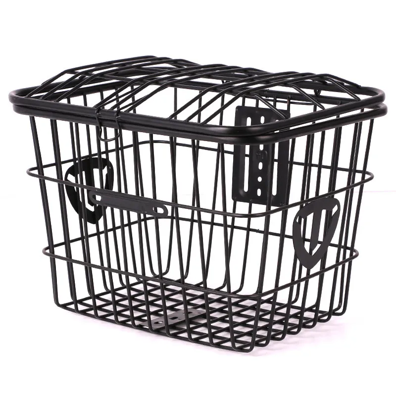 E-bike rear basket metal storage basket pet car front pocket with bicycle