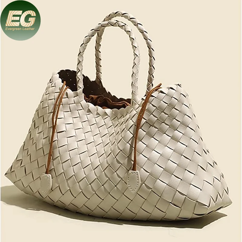 EMG7318 Fashion Recycled Egypt Weaved for Women Beach Tote bags Made Trend Belt Woman Shopper Custom Summer Luxury Woven Bag