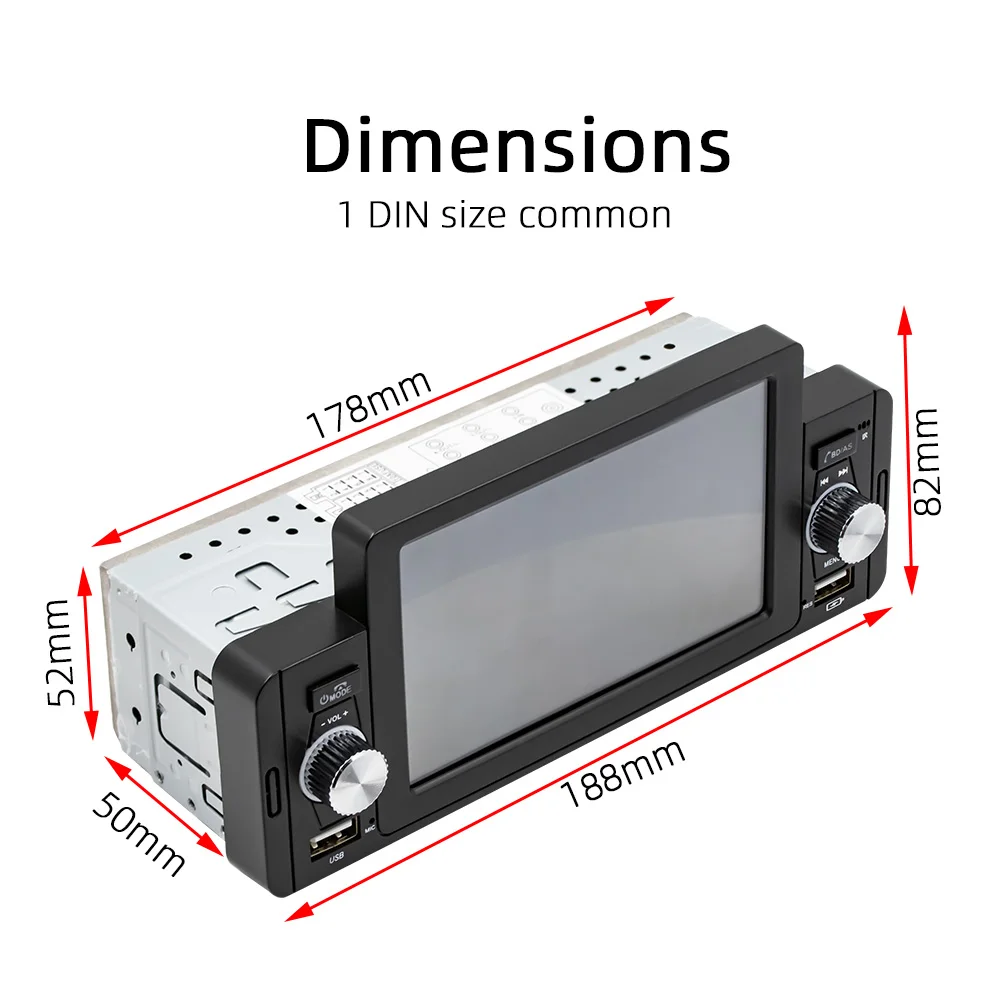 Bestree 2023 hot sale single 1 din 5 inch HD car radio player mp5 carplay with dual USB android auto mirror link carplay