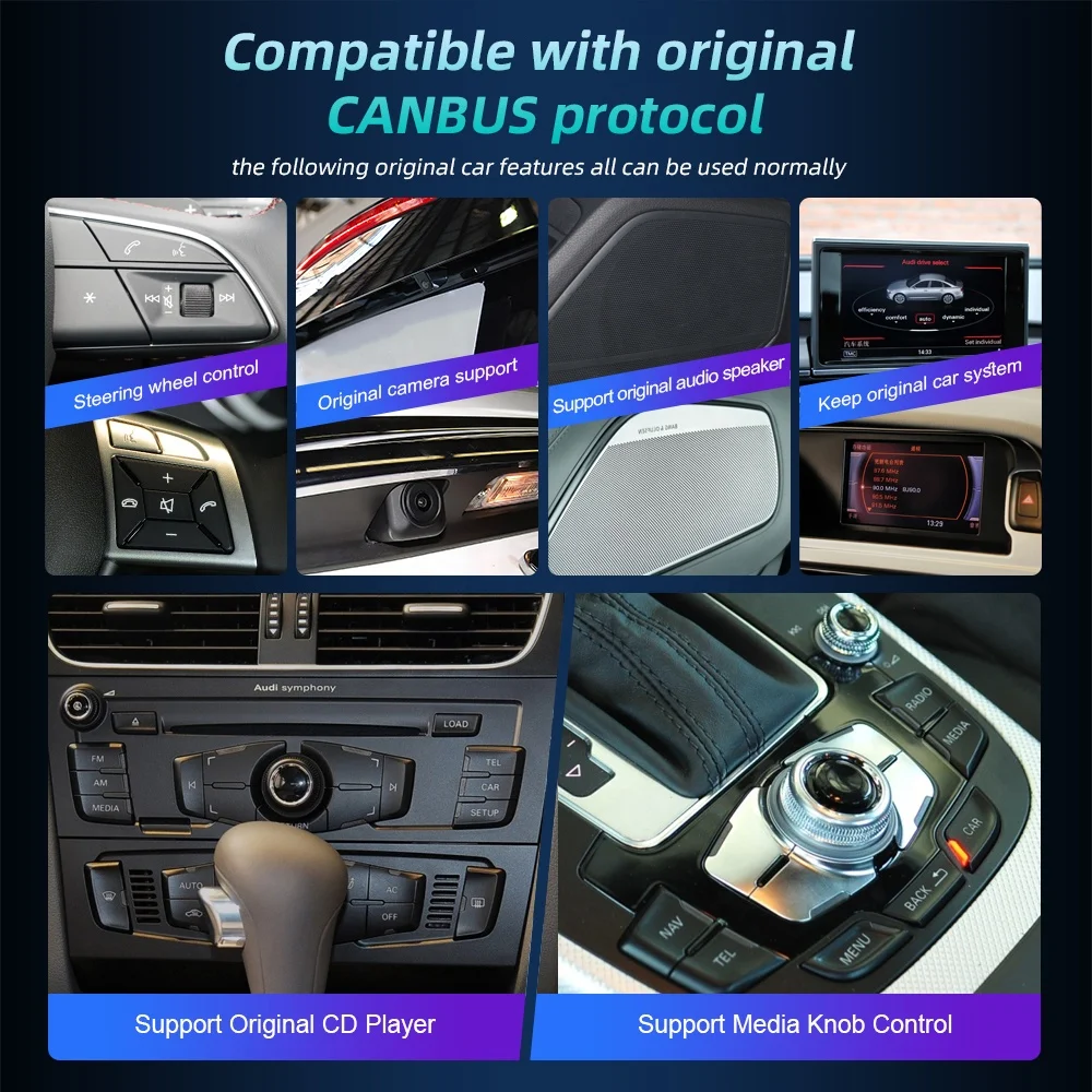 Jmance 10.25 inch Dashboard 8 Core Ram 2GB Rom 64GB 4G  Carplay Android Auto For Audi Q3 2012 - 2018 2 Din Stereo Car DVD Player