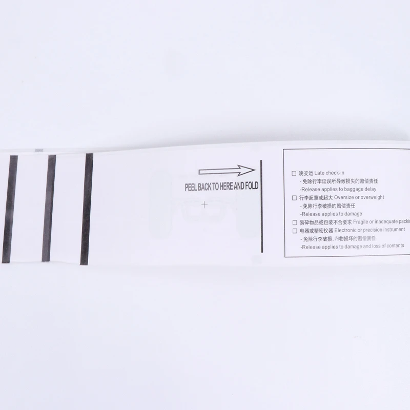 Airline  Pre-Printed  Luggage Tag RFID Paper Thermal Baggage Tags For Airport Luggage Tracking