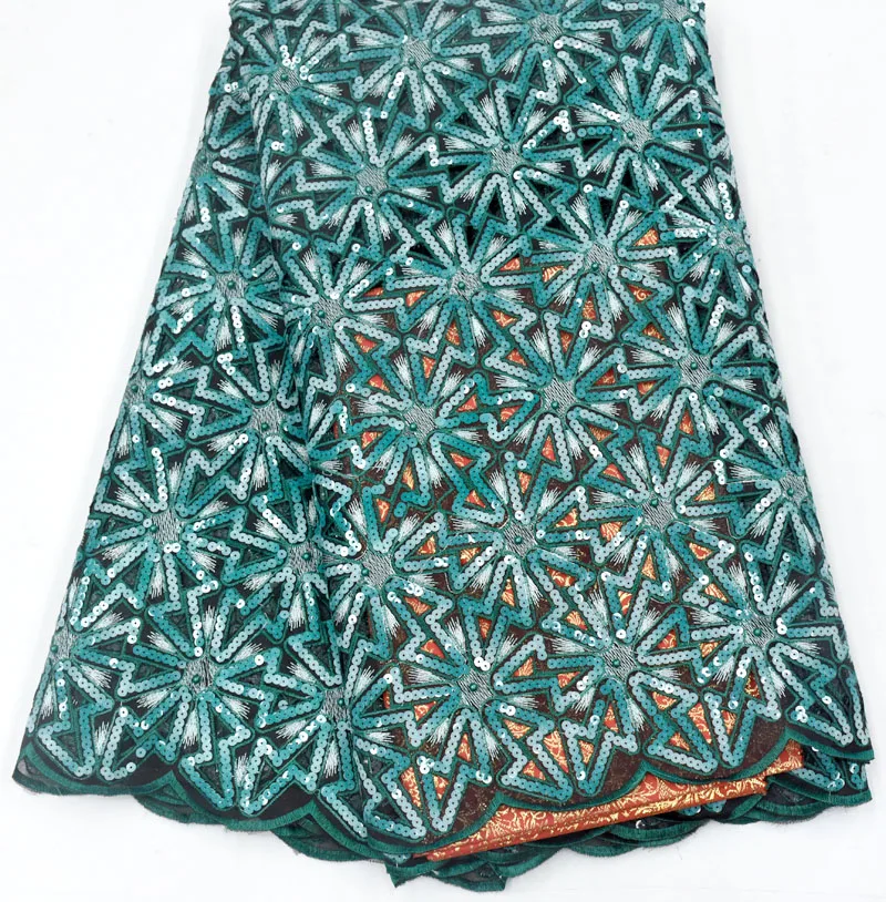 Handcut Full Sequins Nigeria Wedding Party Dress Fabric
