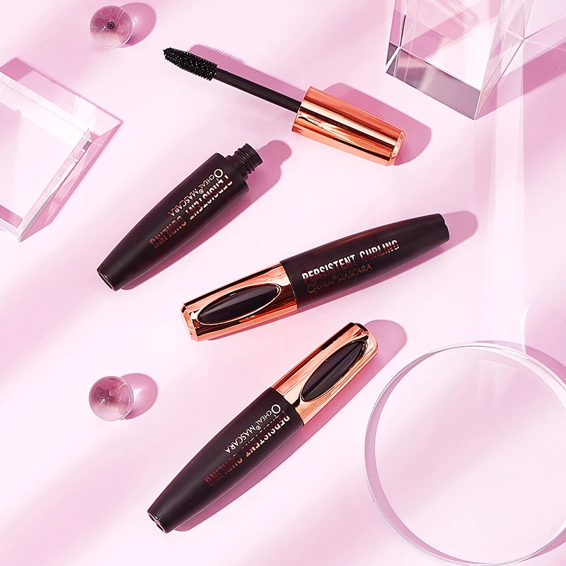 Waterproof 4D Silk Fiber Mascara with Black Eyelash Liquid Mascara  Cosmetics