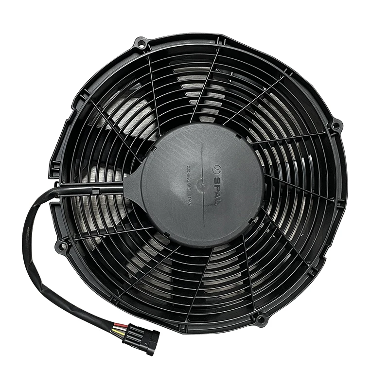 DC Brush Motor Axial Fan Carton Air Cooler Replace Spal VA01 Series for Bus Condenser Fan Push and Pull from China 12V and 24V