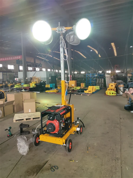 Cheap Price 400w-1000w Portable Mobile Light Tower diesel Floodlight Lighting Tower with Generator