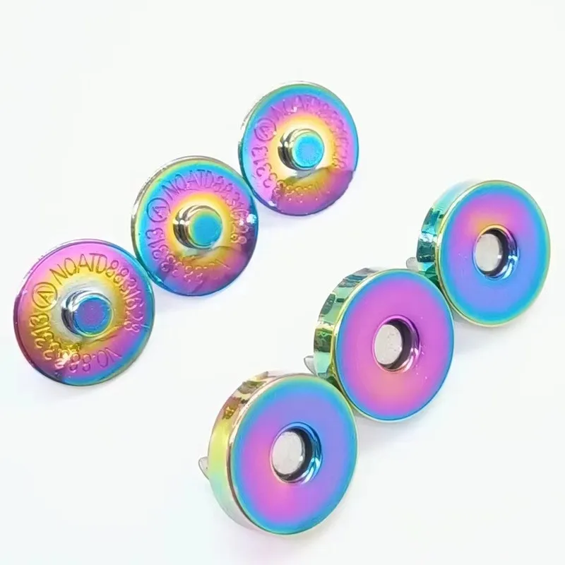 Wholesale 18*4mm Sewing Craft Accessoires Magnet Button Clasp Snap Fasteners rainbow magnetic snaps  for bags