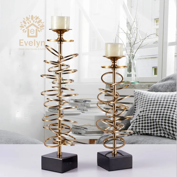 Luxurious newest design gold large metal tall table big candle stand holder for wedding table decor