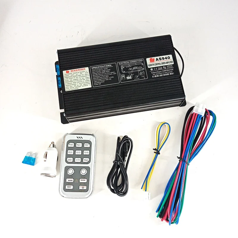 400W Loud Car Warning Alarm Auto Fire Siren Horn Speaker MIC PA System Remote Host Box