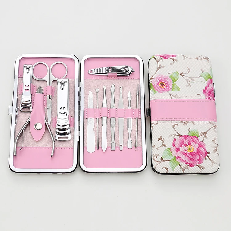 High Quality 12pcs makeup tool kits nail care products beauty kit manicure accessories set