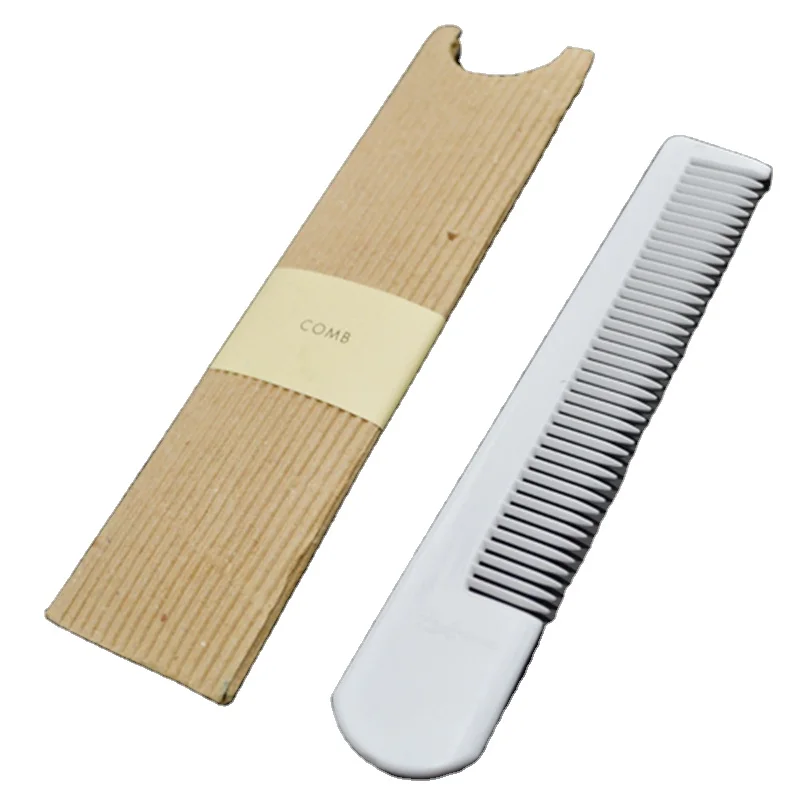 White hotel bathroom disposable plastic hair comb combs in sleeve
